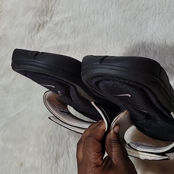 Nike comfort footbed soft foam slides beach vacation 360883-011 Sz10 black white - Picture 3 of 14